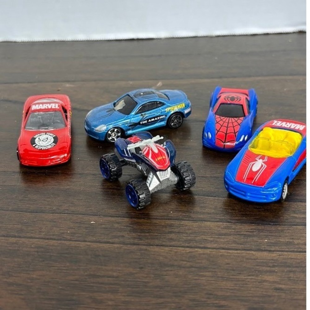 Marvel Spider-Man Diecast Car Lot Maisto Corvette Lexus Viper ATV 5pc Set